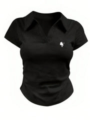 Women Casual Solid Color Ruched T-Shirt, Summer