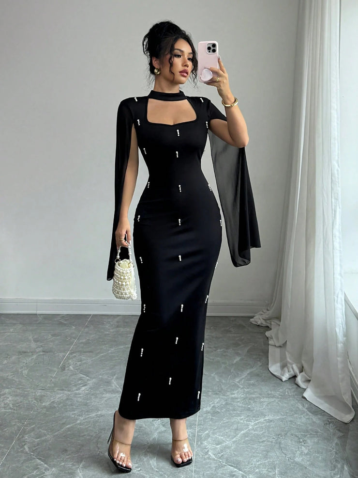 Women's Solid Color Pleated Waist Knit Dress