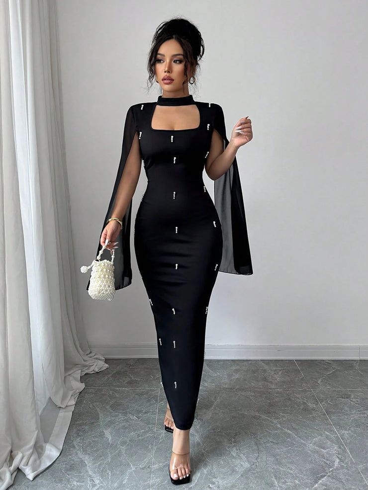Women's Solid Color Pleated Waist Knit Dress