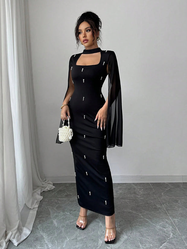 Women's Solid Color Pleated Waist Knit Dress