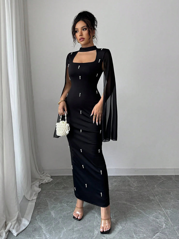 Women's Solid Color Pleated Waist Knit Dress