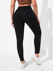 High Waist Zipper Fly Skinny Jeans - Hues