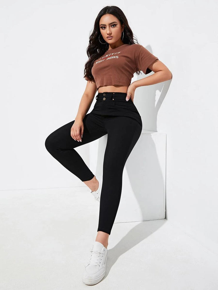 High Waist Zipper Fly Skinny Jeans - Hues