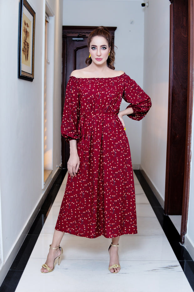 Ankara Off Shoulder Balloon Sleeves - Hues