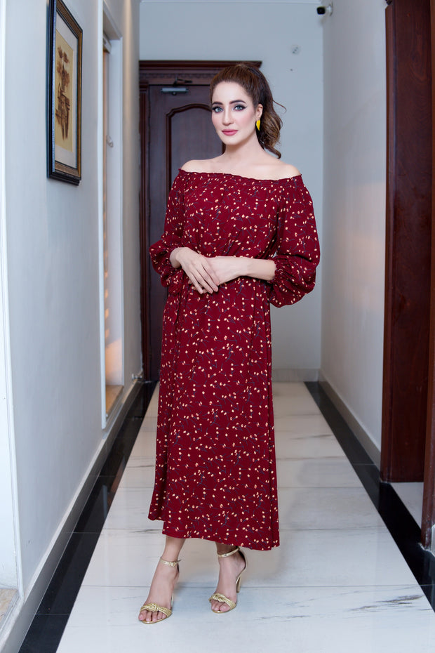 Ankara Off Shoulder Balloon Sleeves - Hues