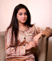 Floral silk Contrast PJ Set - Hues