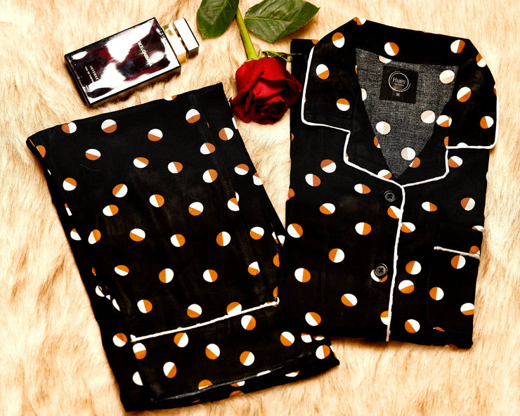 Black Polka-dot Pj Set - Hues