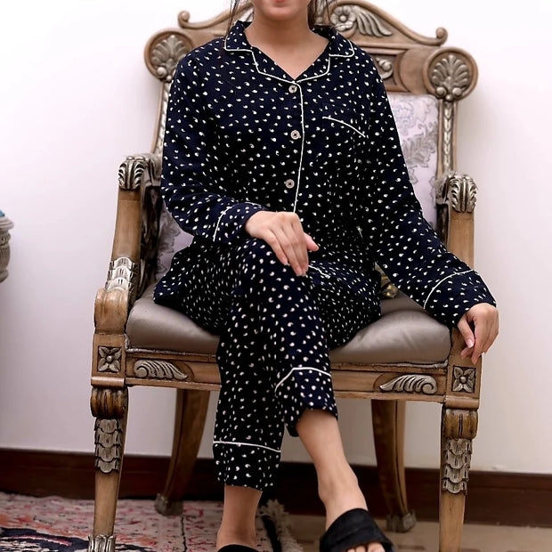 Black Contrast PJ Set - Hues