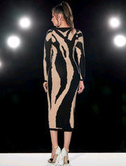 Two Tone Bodycon Sweater Dress - Hues